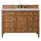 James Martin Vanities Brittany 48" Single Bathroom Vanity in Saddle Brown with 3 cm Victorian Silver Quartz Top and Rectangular Sink, , large