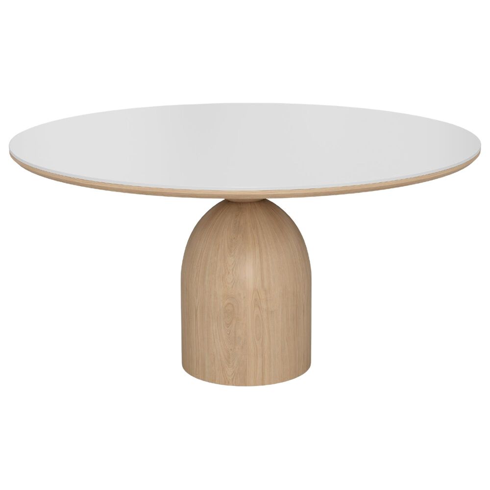 CASABIANCA HOME Andrea Wood and Ceramic Pedestal Dining Table, , large