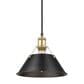 Golden Lighting Orwell 1-Light Medium Pendant with Matte Black Shade in Brushed Champagne Bronze, , large
