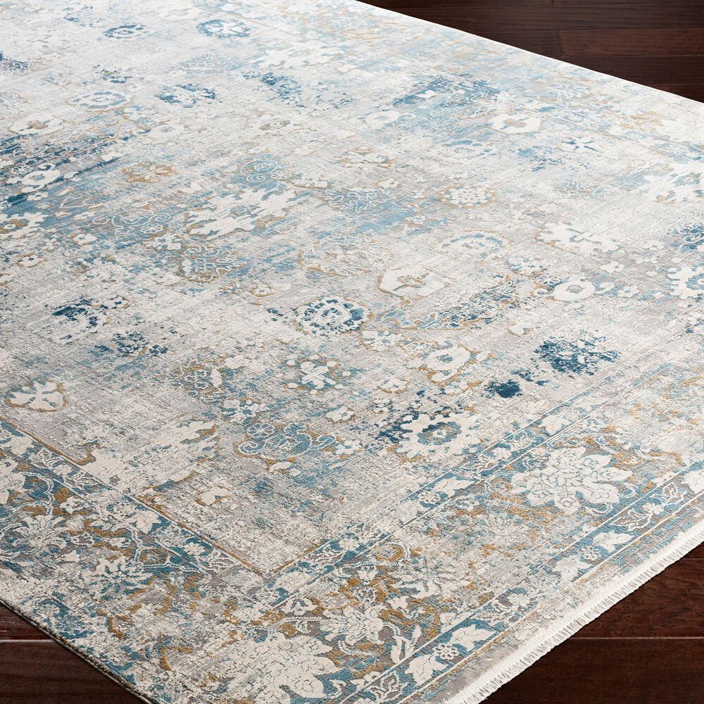 Surya Solar 12&#39; x 15&#39; Dark Blue, Charcoal, Light Gray, White and Saffron Area Rug, , large