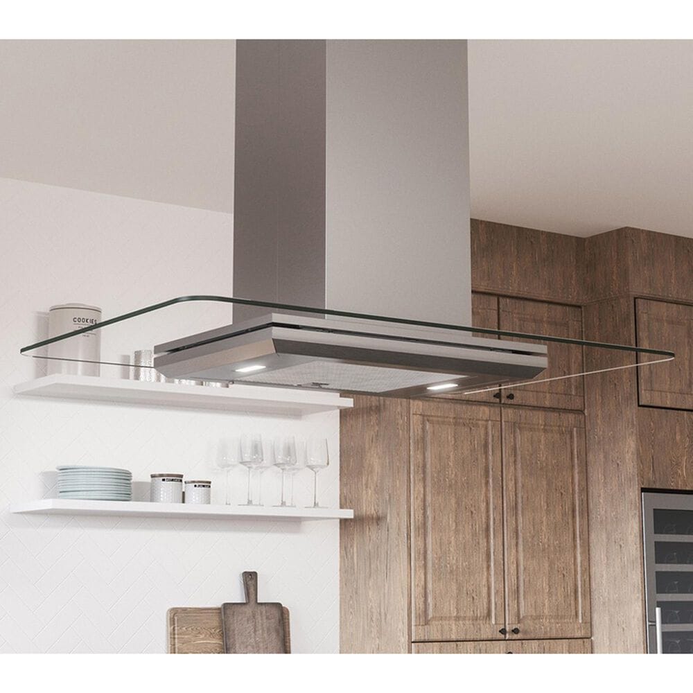 Zephyr 42" Verona Color Changing Island Mount Range Hood in Stainless Steel, , large