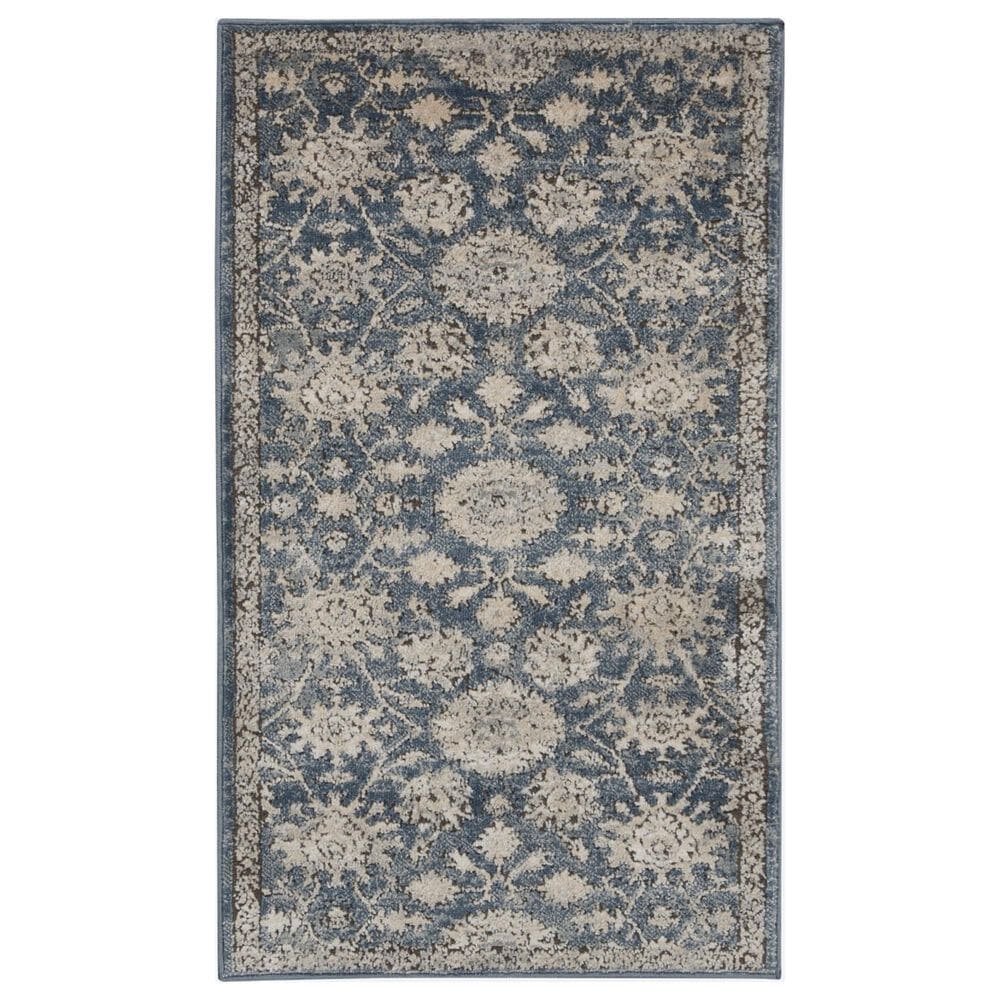 Nourison Quarry Oriental 2"2" x 3"9" Blue and Beige Area Rug, , large