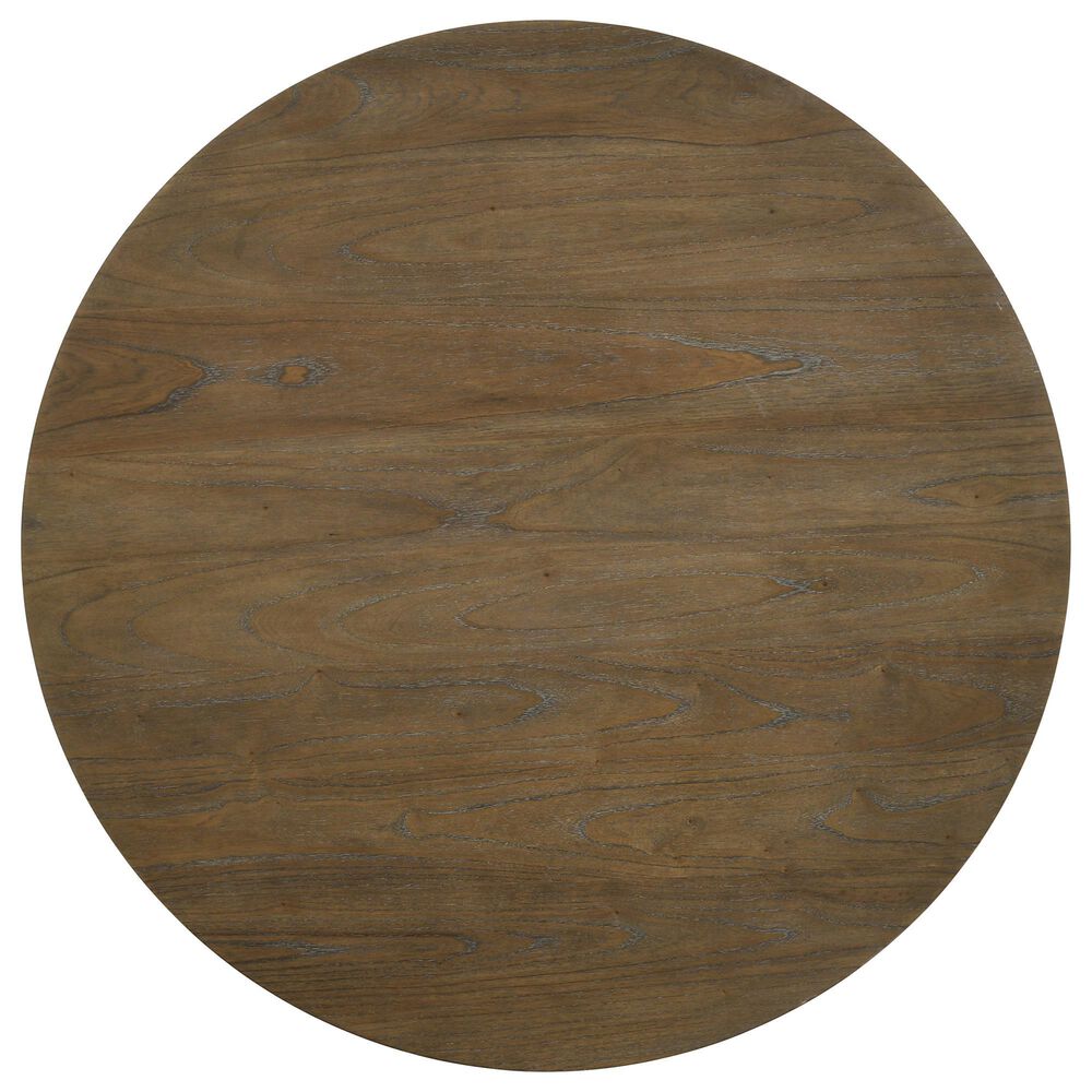 HOMLUX 47"W Round Contemporary Dining Table with Cross Base, in Walnut Top &amp; Off-White Base, , large