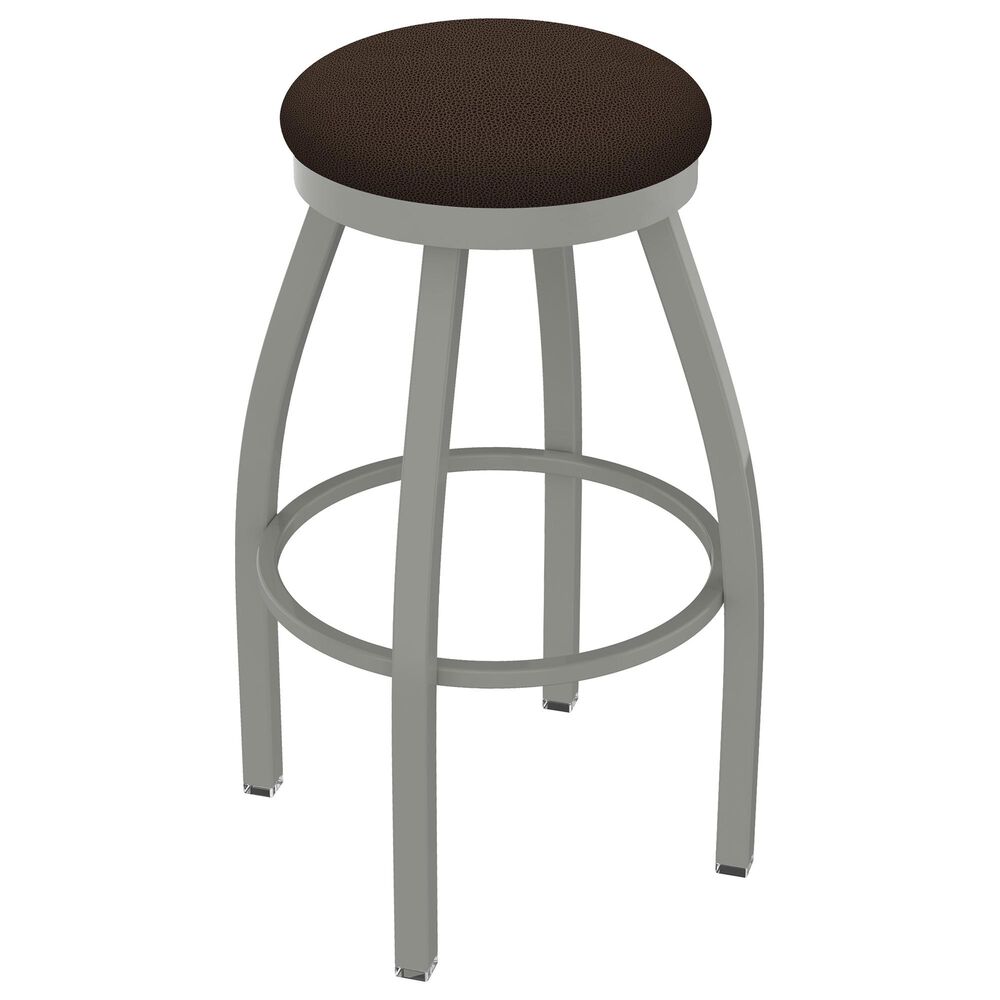Holland Bar Stool 802 Misha 25" Swivel Counter Stool with Anodized Nickel and Rein Coffee Seat, , large