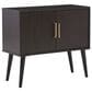Ashley Orinfield Accent Cabinet in Dark Brown with Goldtone Door Pulls, , large