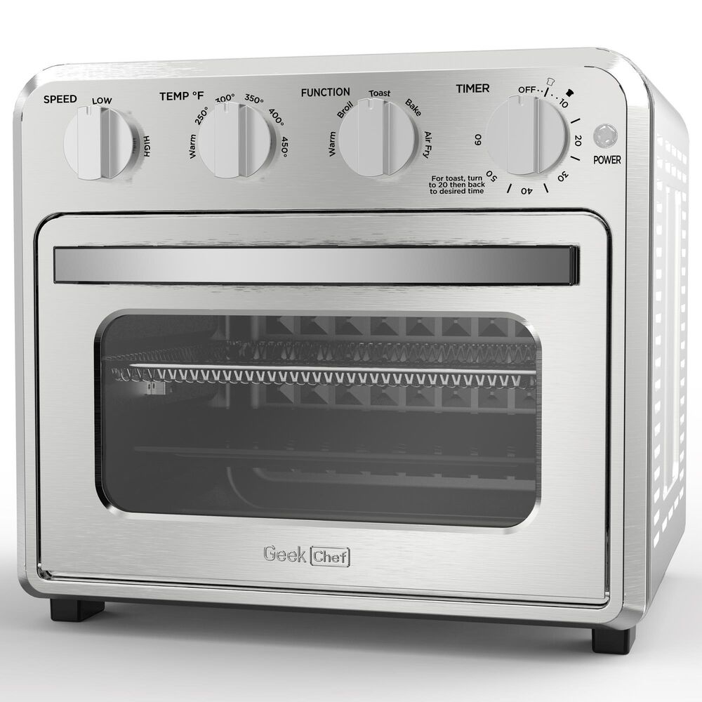 HOMLUX 16 Qt Air Fryer Toaster Oven in Silver, , large