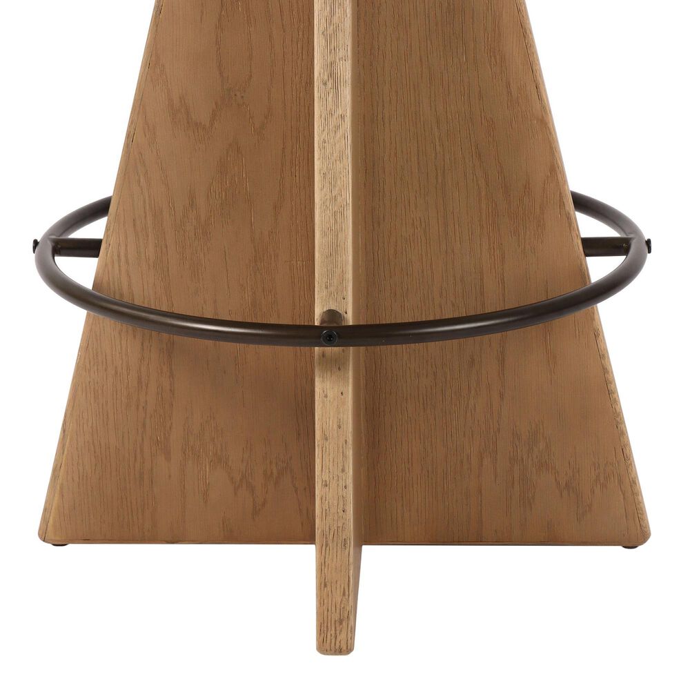 Four Hands Damon Swivel Counter Stool in Washed Natural Oak and Oxidized Grey, , large