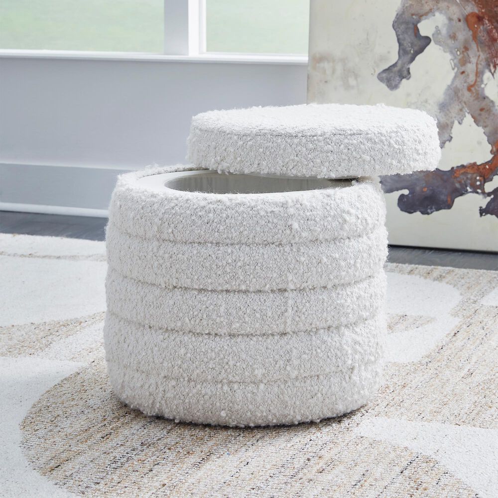Ashley Duntler Storage Ottoman in Ivory, , large