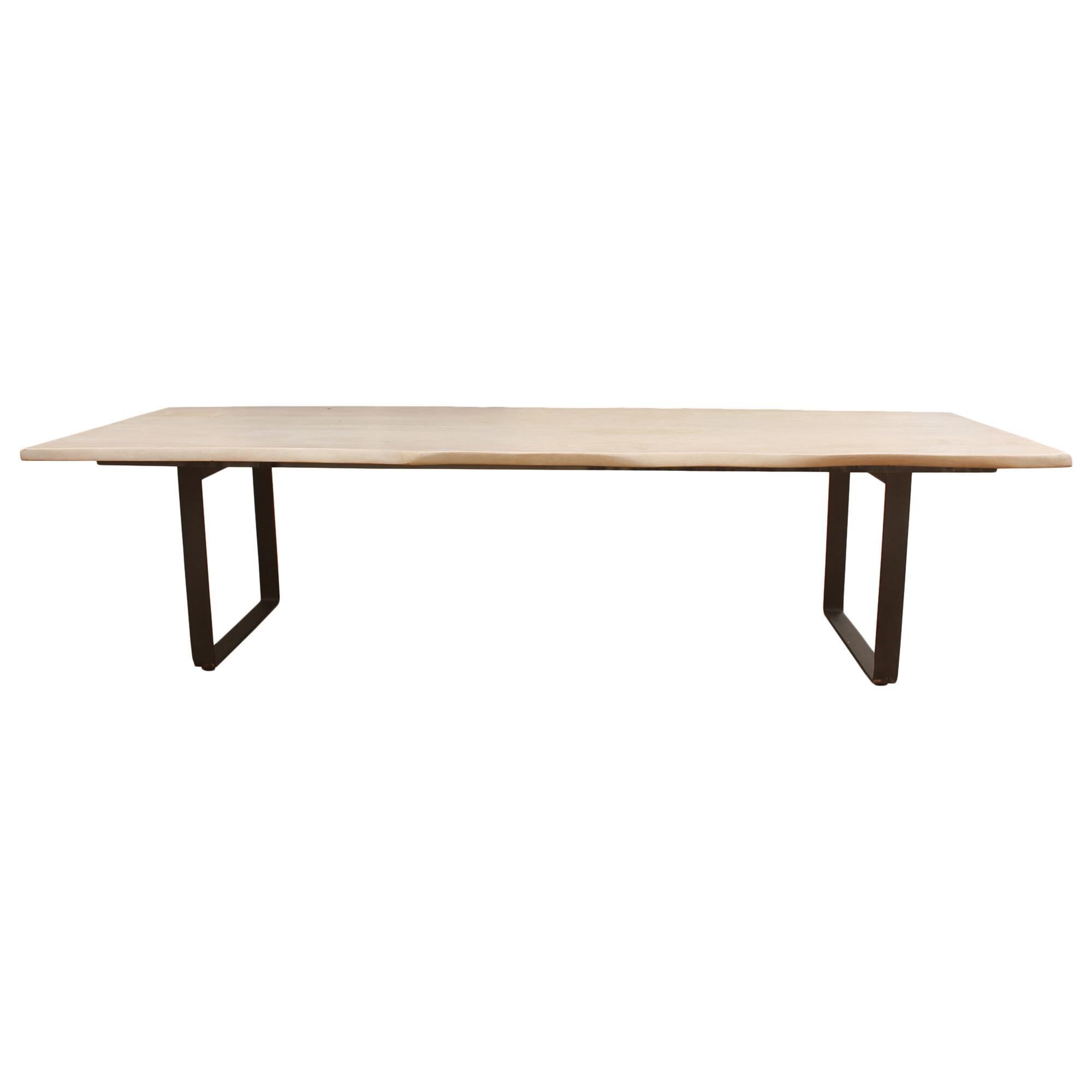 Moe's Home Collection Wilks Dining Table in White and Silver