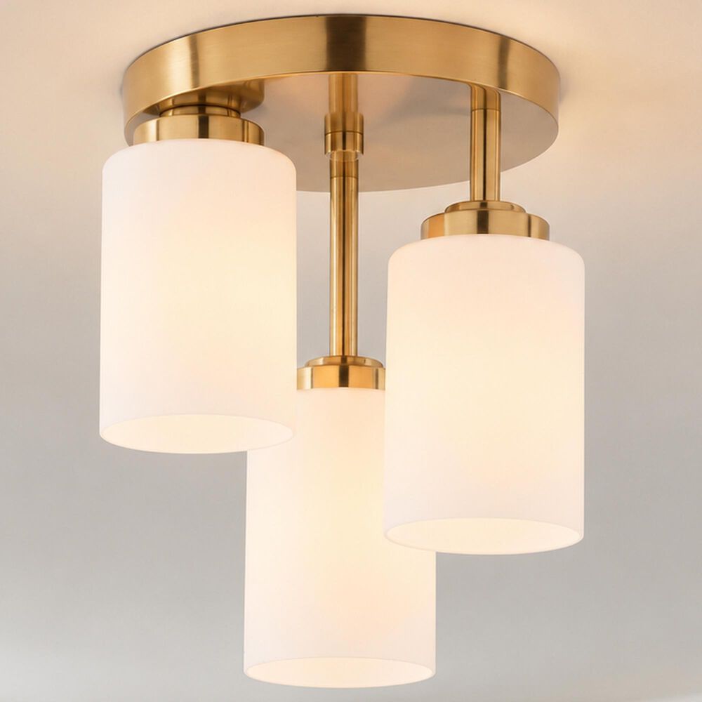 Vaxcel Park Ridge 3-Light Flush Mount in Champagne Gold, , large