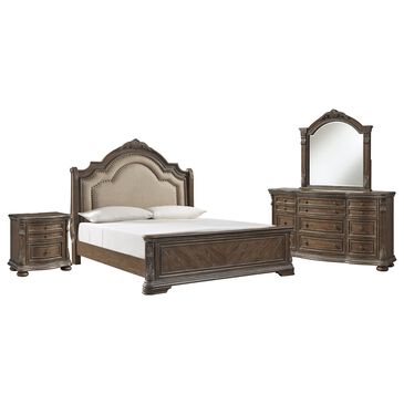 Signature Design by Ashley Charmond 4 Piece King Bedroom Set in Dark Brown, , large