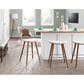 Lumisource Saddle Counter Stool with White Cushion in Walnut and Chrome (Set of 2), , large