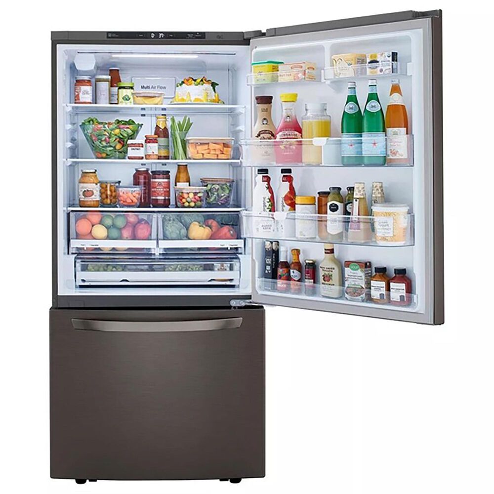 LG 25.5 Cu. Ft. Bottom Mount Refrigerator in PrintProof Black Stainless Steel, , large