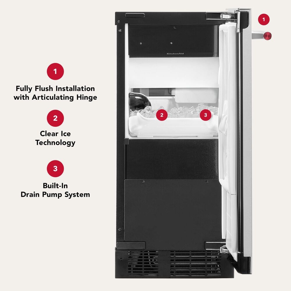 KitchenAid 15'' Automatic Ice Maker in Black Ore, , large