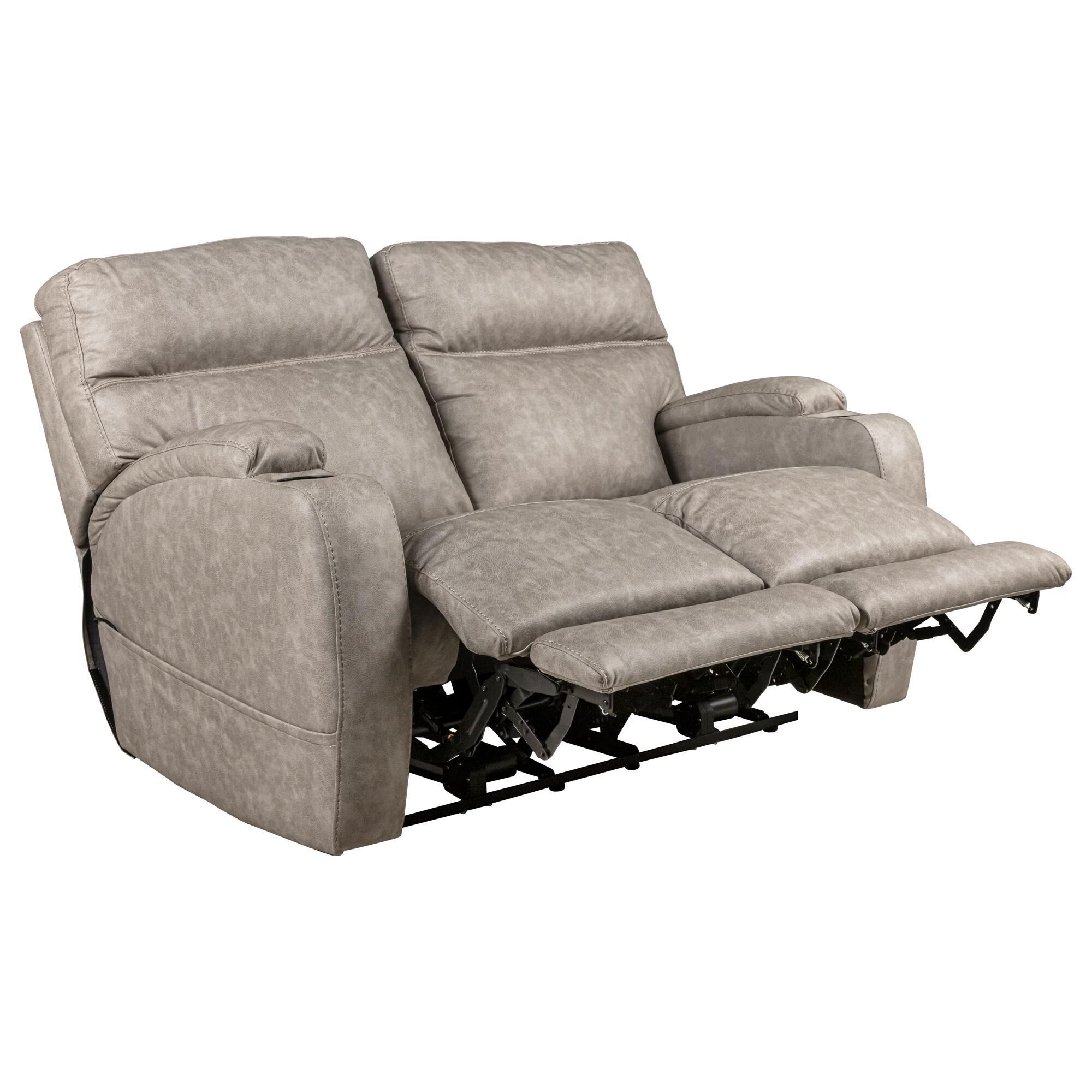 HomeStretch Jaguar Triple Power Loveseat in Pebble