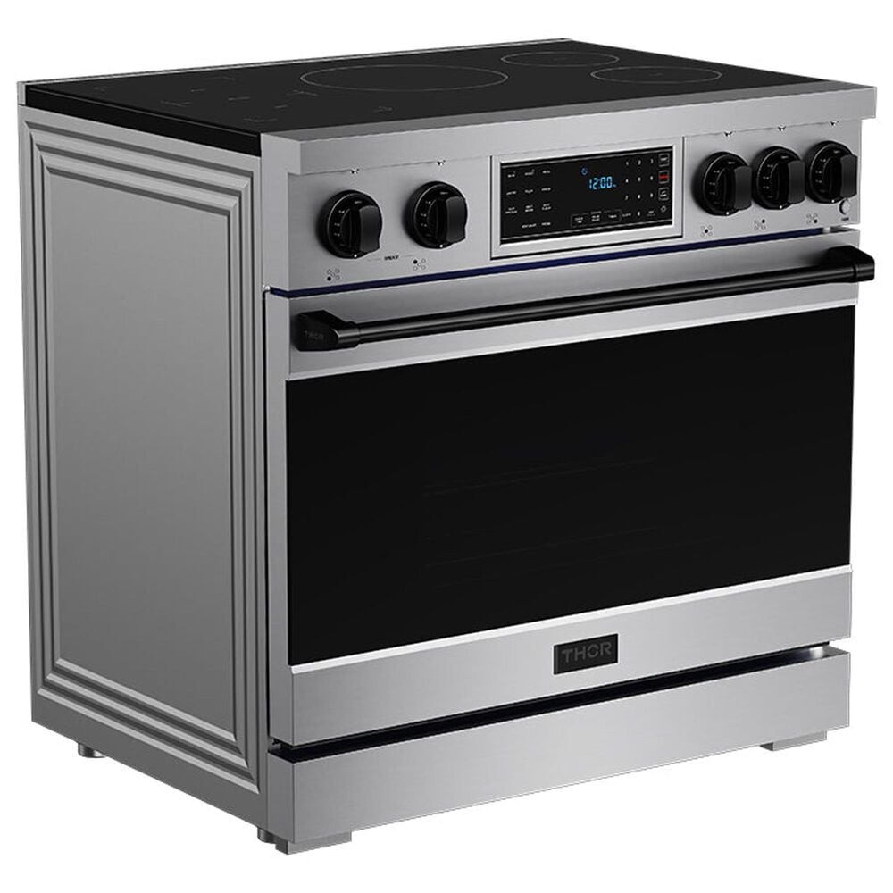 Thor Kitchen Gordon Ramsay 6 Cu. Ft. Professional Induction Range with Black Handle Kit in Stainless Steel, , large