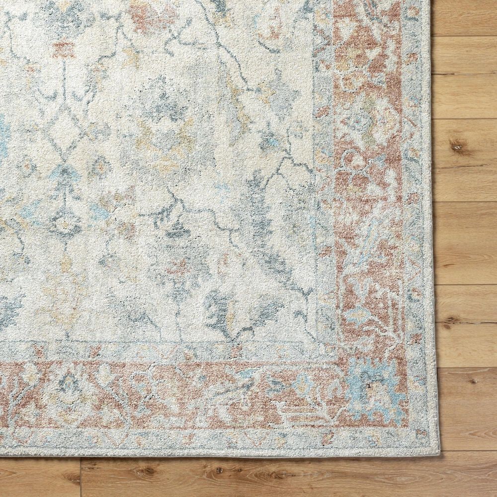Surya Avellino 2&#39;7&quot; x 7&#39;3&quot; Light Beige, Rose, Tan, Gray, Deep Teal, Pale Blue and Light Olive Runner, , large