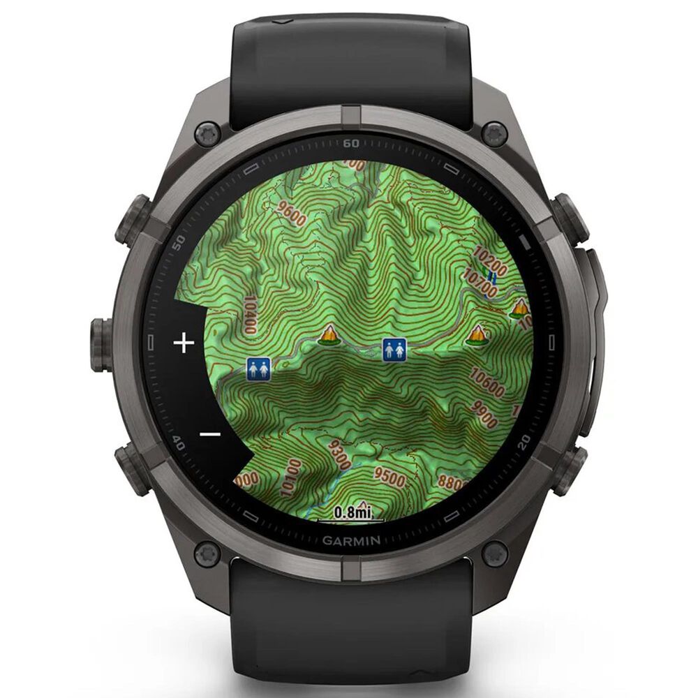 Garmin fenix 9 Pro inReach Smartwatch 51mm Carbon Gray DLC Titanium with Black and Pebble Gray Silicone Band, , large