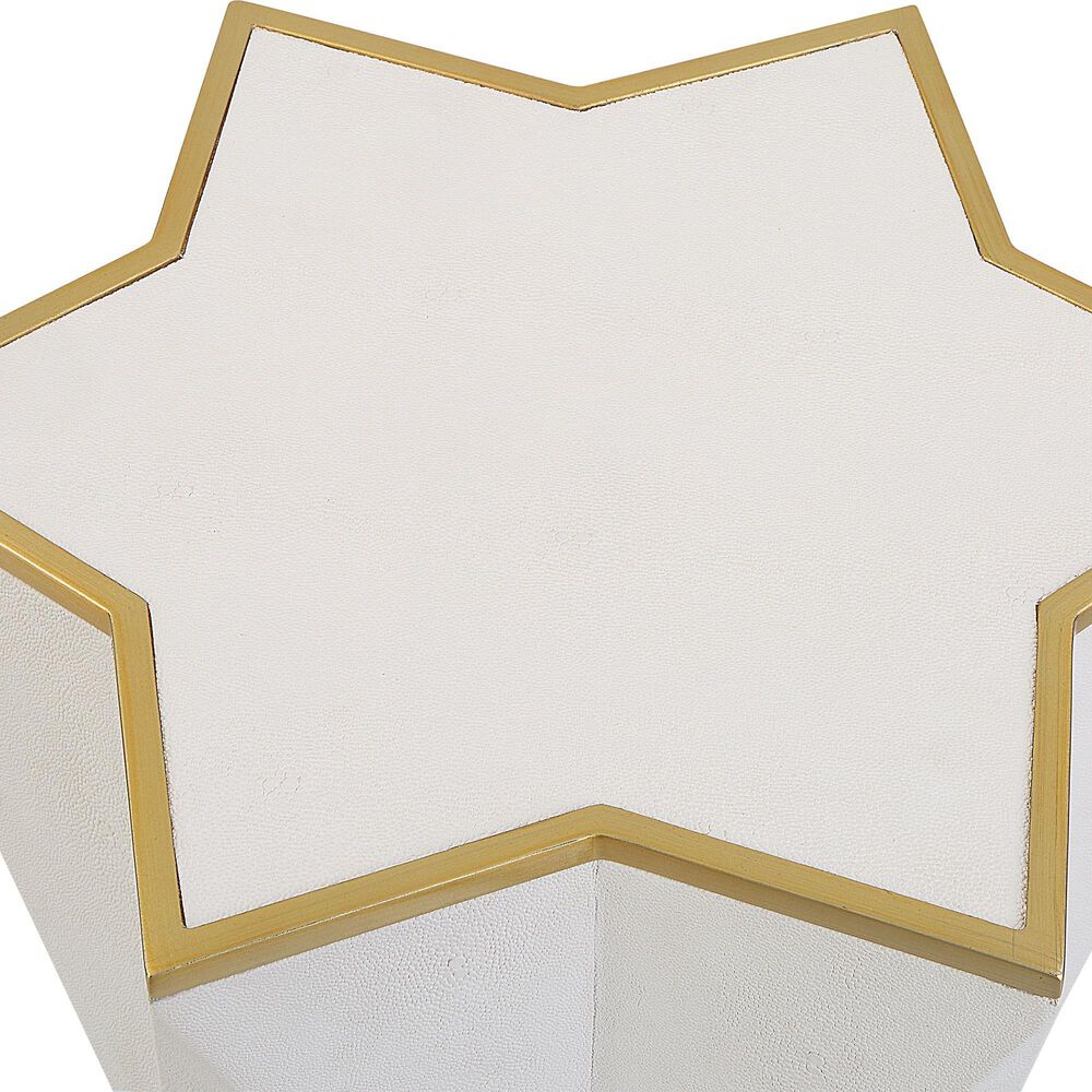 Uttermost Capella Accent Table in White and Gold, , large