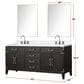 Lexora Home Laurel 72" Double Bathroom Vanity in Grey Oak with White Quartz Top and Rectangular Sinks, , large