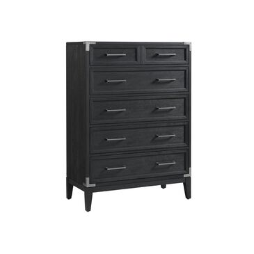 Hawthorne Furniture Laguna 5 Drawer Chest in Weathered Steel Slate, , large