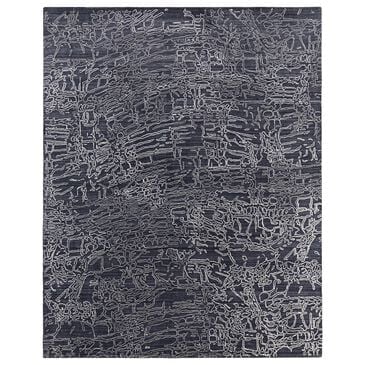 Feizy Rugs Whitton 4" x 6" Navy and Ivory Area Rug, , large
