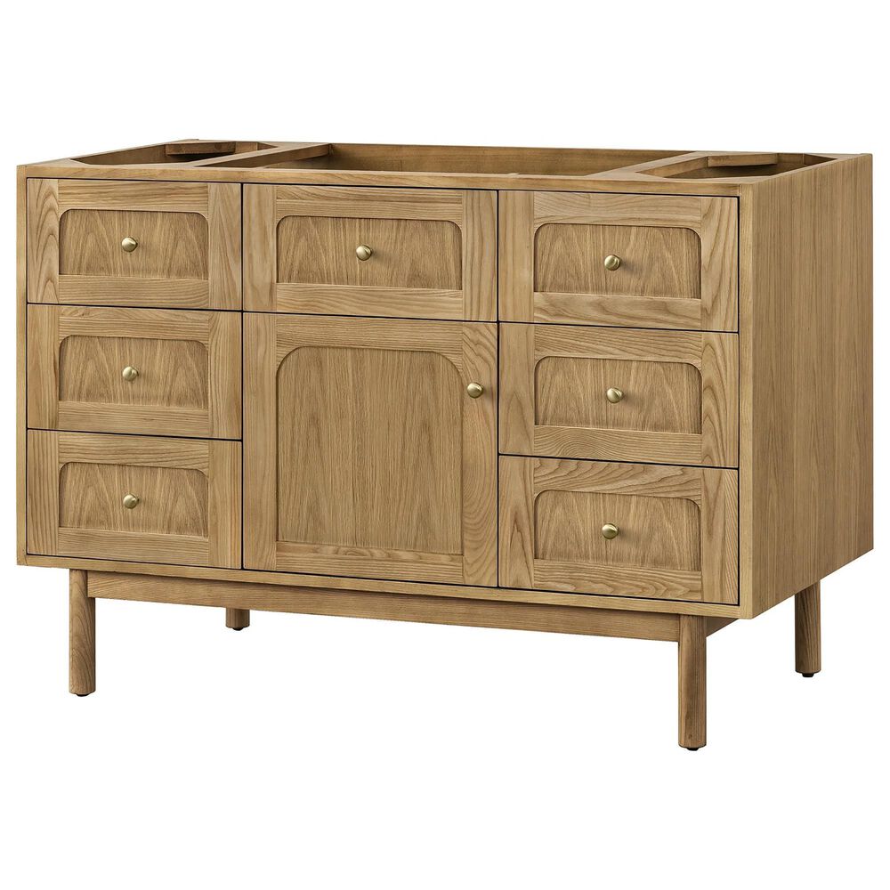 James Martin Vanities Laurent 48&quot; Single Bathroom Vanity in Light Natural Oak with 3 cm Arctic Fall Solid Surface Top and Rectangular Sink, , large
