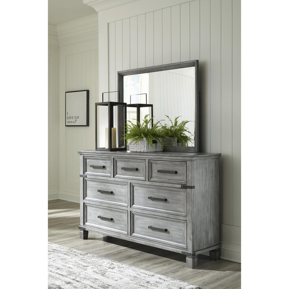 Ashley Russelyn Dresser Mirror in Light Weathered Gray, , large