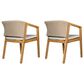 Hearth and Haven Patio Dining Chair with Rope-Design Backrest and Cushions in Light Teak (Set of 2), , large