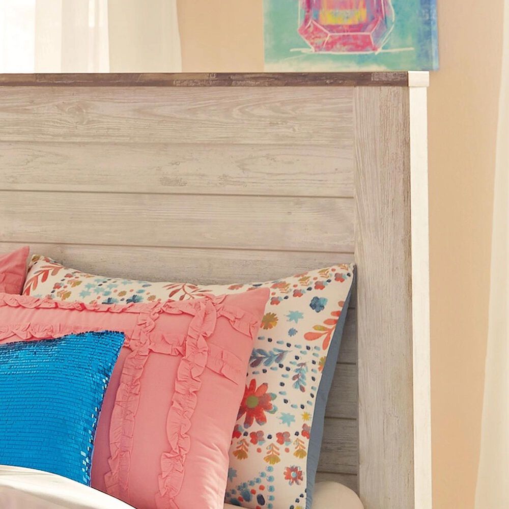 Ashley Willowton 4-Piece Twin Storage Bedroom Set in Whitewash, , large