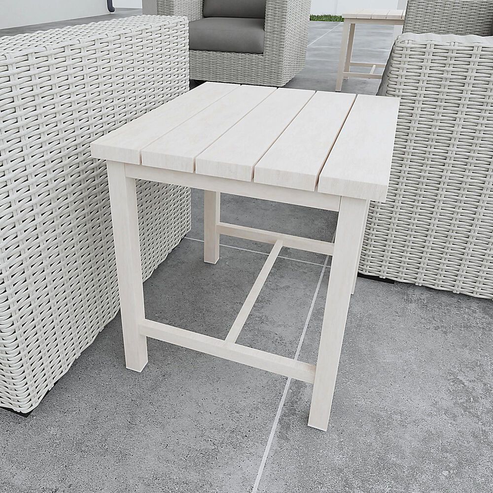 Steve Silver Co. Blakley Patio End Table in White Washed, , large