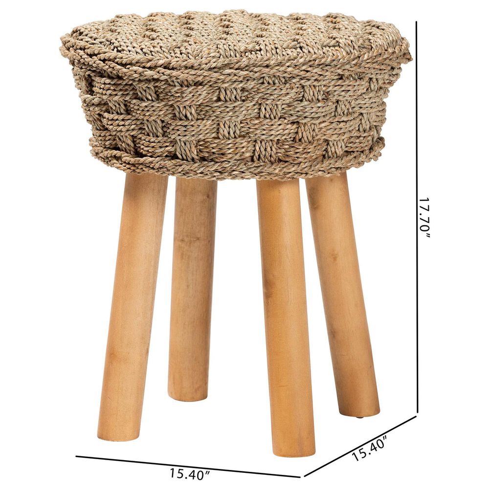 Baxton Studio Denver Stool in Light Brown, , large