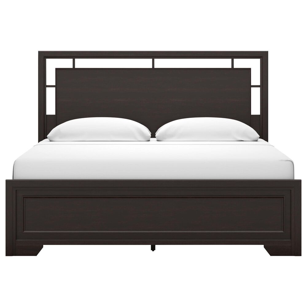 Ashley Covetown King Bed in Dark Brown, , large