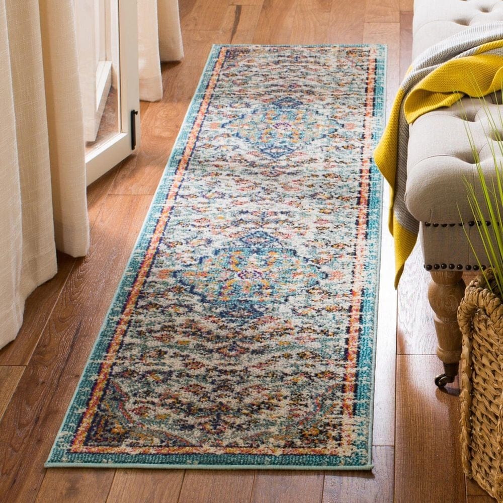 Safavieh Madison MAD447F 2&#39;2&quot; x 12&#39; Grey and Light Blue Runner, , large