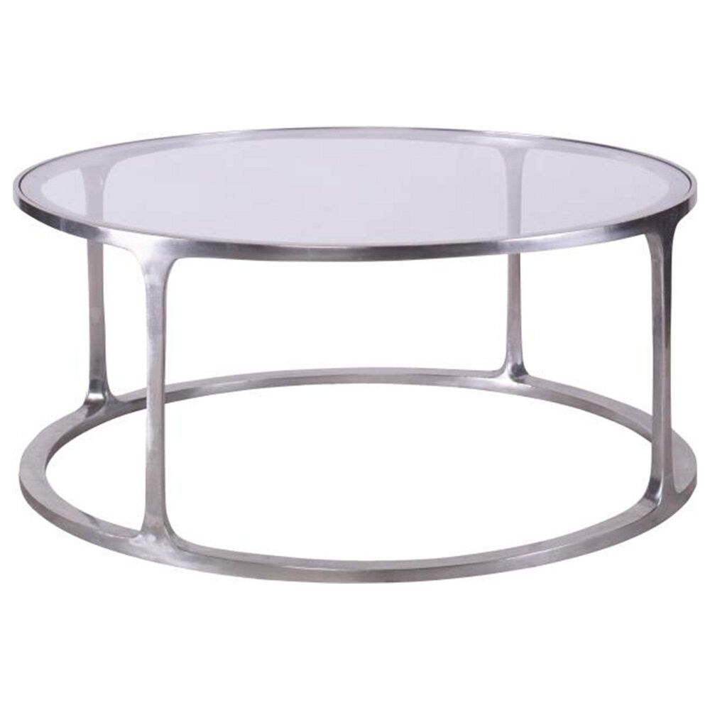 Century Aria Round Cocktail Table in Polished Aluminum, , large