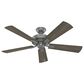 Hunter Crestfield 52" Pull Chain Ceiling Fan with LED Lights in Matte Silver, , large