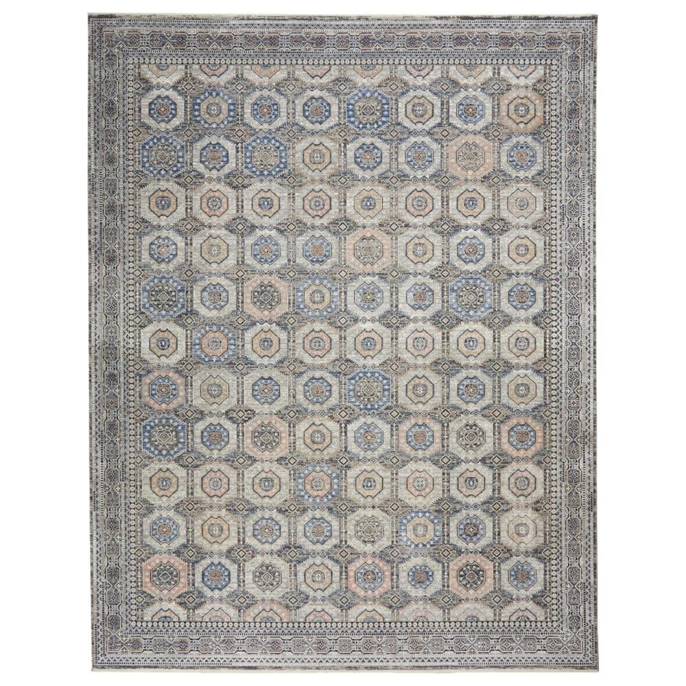 Nourison Starry Nights STN09 5" x 7" Grey and Navy Area Rug, , large