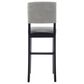 Linon Home Decor Monaco Bar Stool with Dove Gray Cushion in Black, , large