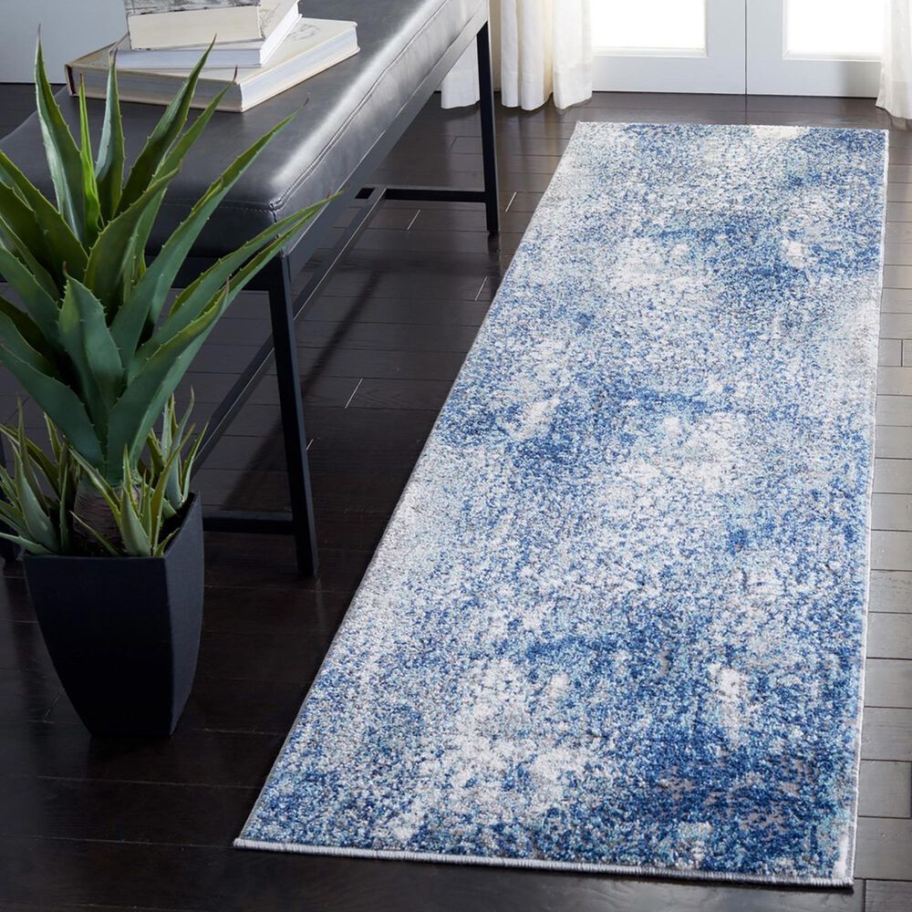Safavieh Aston  2&#39; x 11&#39; Navy and Gray Runner, , large