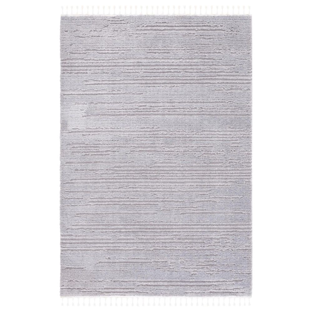 Safavieh Marrakesh Striped 9" x 12" Grey and Light Grey Area Rug, , large