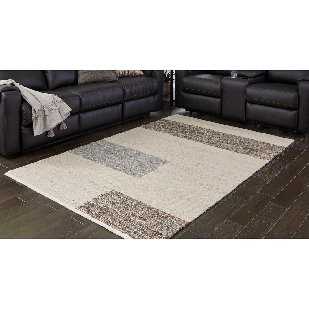 Ashley Barus 5&#39; x 7&#39; Beige, Brown and Gray Area Rug, , large