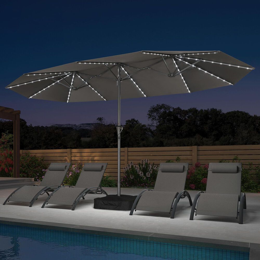 14' patio umbrella Kozyard Butterfly 15' Outdoor Double-Sided Aluminum Crank Base Kozyard LLC View details and choose size. 14 ft. - Patio Umbrellas
