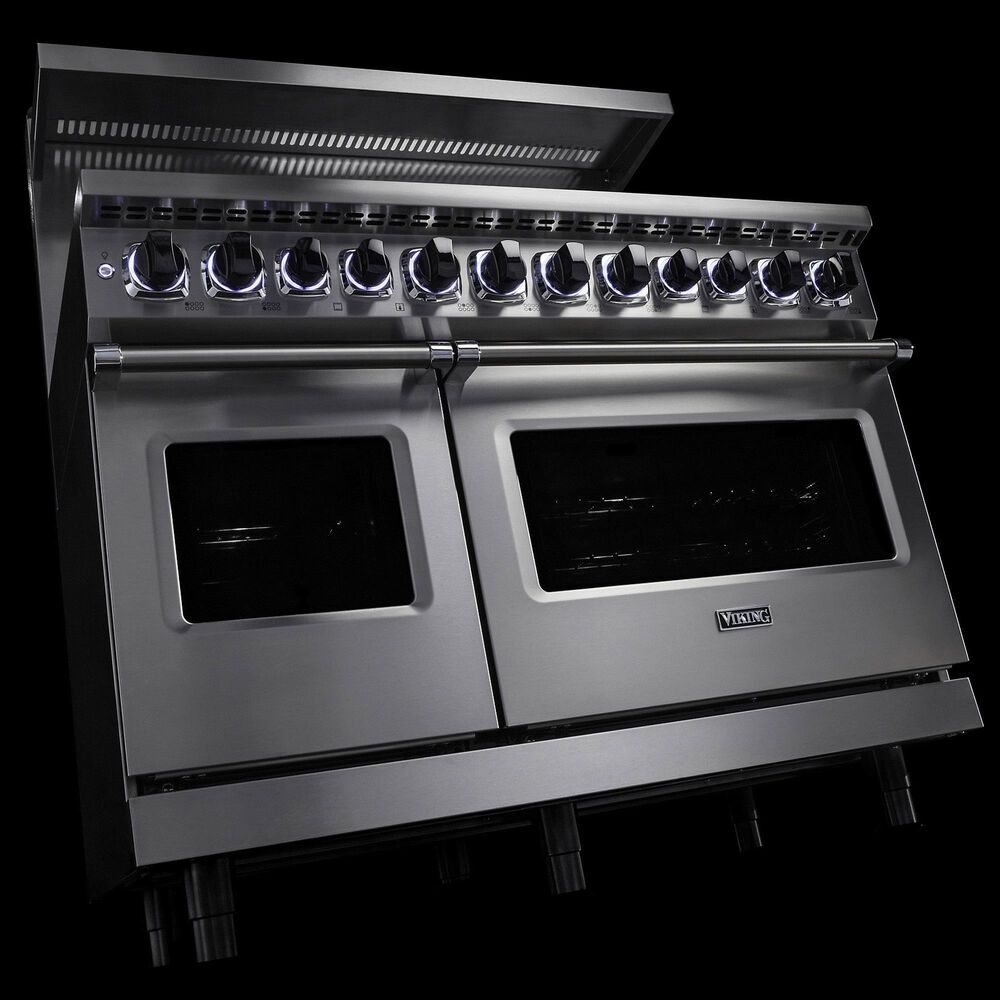 Viking Range 48&quot; Freestanding Dual Fuel Range with 8 Burners in Stainless Steel, , large