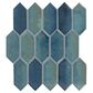 Dal-Tile Miramo Aqua 2" x 5" Picket Undulated on 12.25" x 11.125" Ceramic Mosaic Sheet, , large