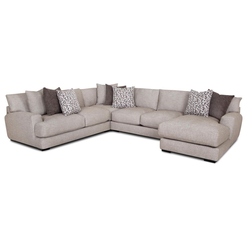 Moore Furniture Sullivan 4-Piece Right Facing Sectional with Chaise in Mandy Otter, , large