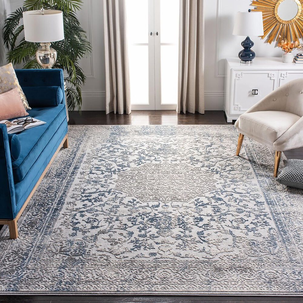 Safavieh Invista Traditional 8&#39; x 10&#39; Grey and Blue Area Rug, , large