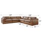 Ashley Emilia 5-Piece Stationary Reversible Sectional in Caramel, , large