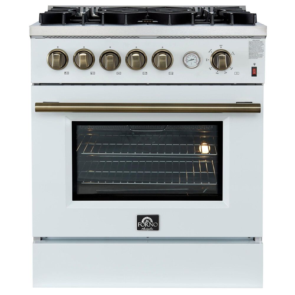 Forno Giovanni 30" Freestanding Gas Range in White, , large