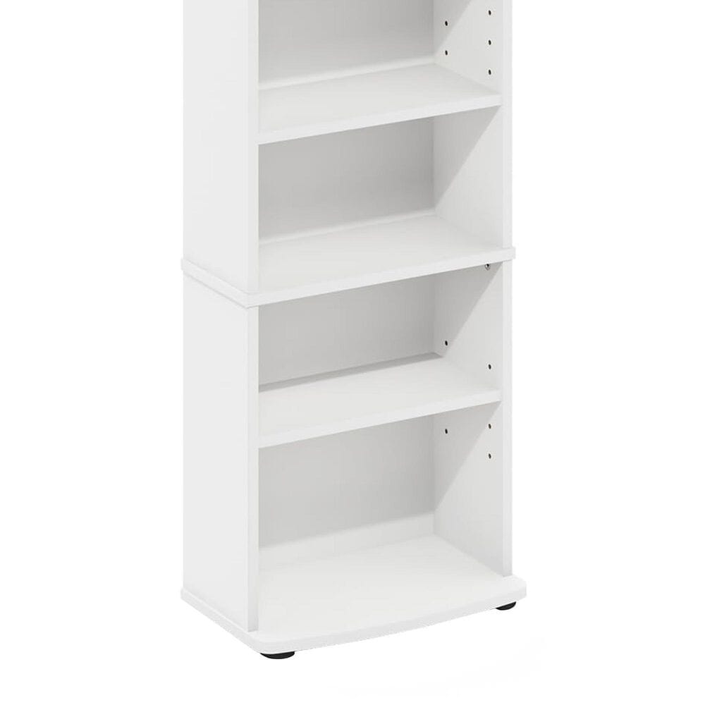 HOMLUX 8-Tier Multimedia Storage Tower with Adjustable Shelves in White, , large