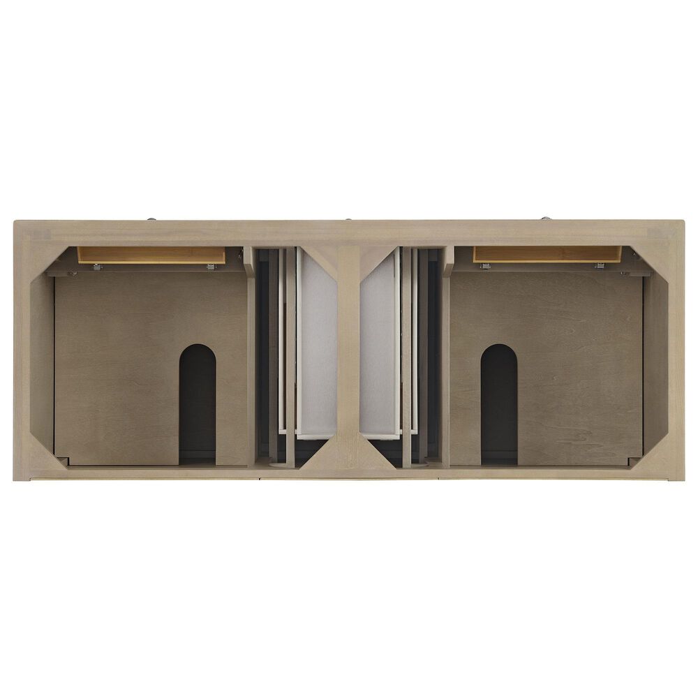 James Martin Vanities Lorelai 60&quot; Double Vanity in Whitewashed Oak with 3 cm Lime Delight Quartz Top, , large